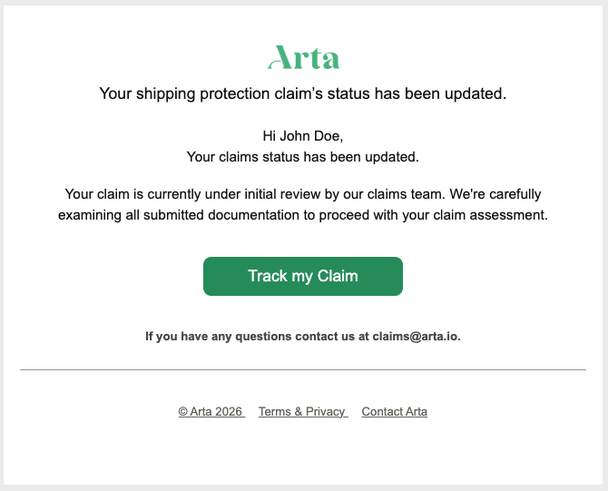 Shipping Protection Claim Status Update
