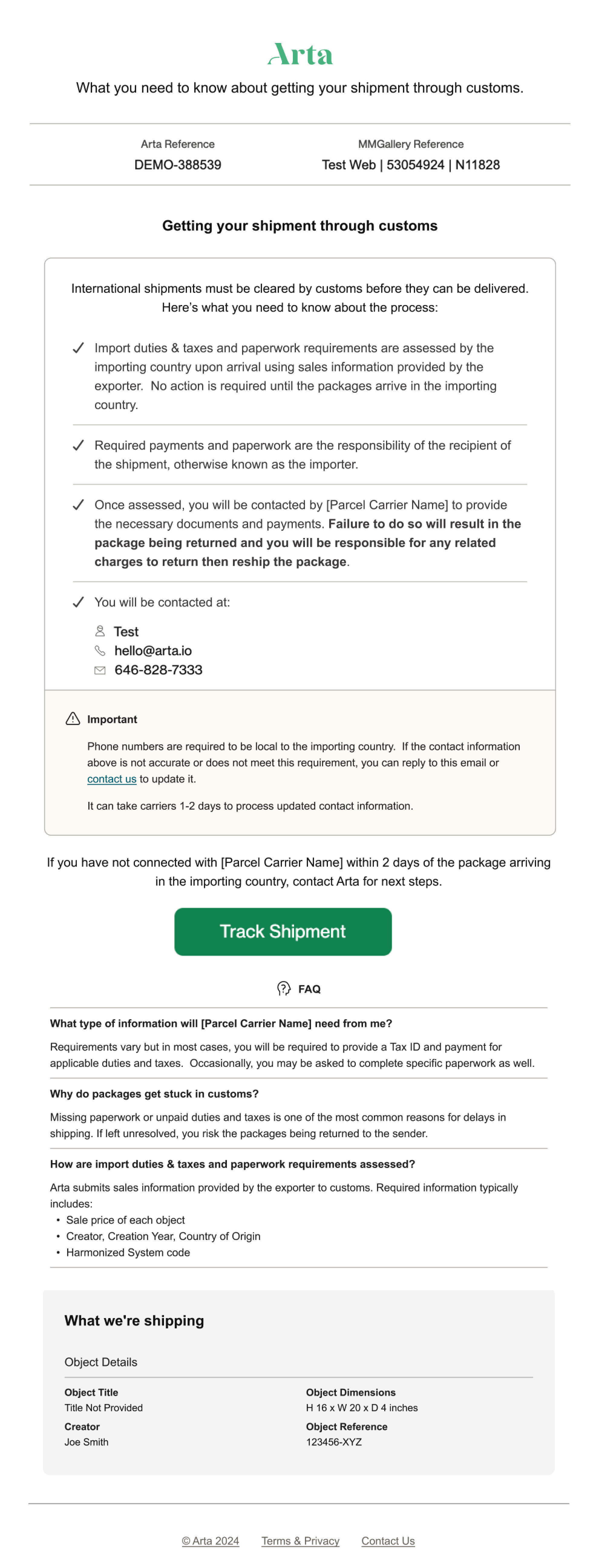 Importer Information